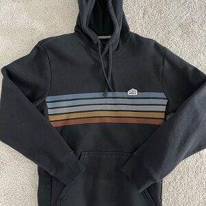 Patagonia Black Hoodie with Striped Design